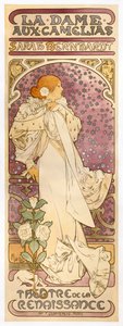 椿を持つ女性 作： Alphonse Mucha